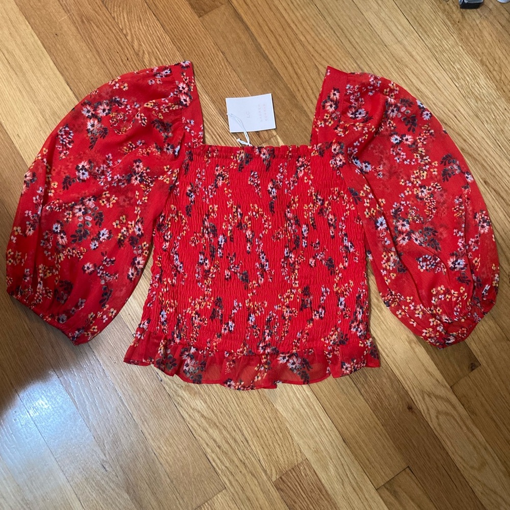 Lauren Conrad Cropped Floral Top XS